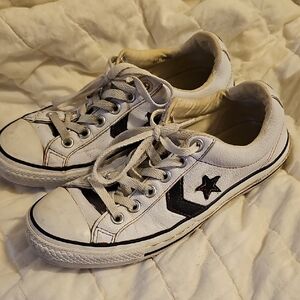 Converse Leather All Stars Reissue White and Black Star Sneakers 8 FIRM PRICE